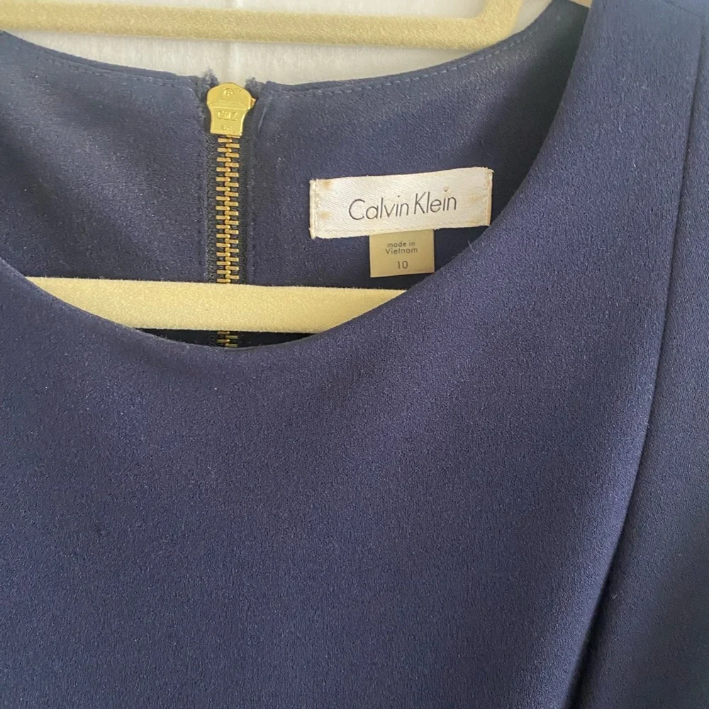 Calvin Klein Navy Sleeveless Dress Size: 10 - Picture 2 of 3